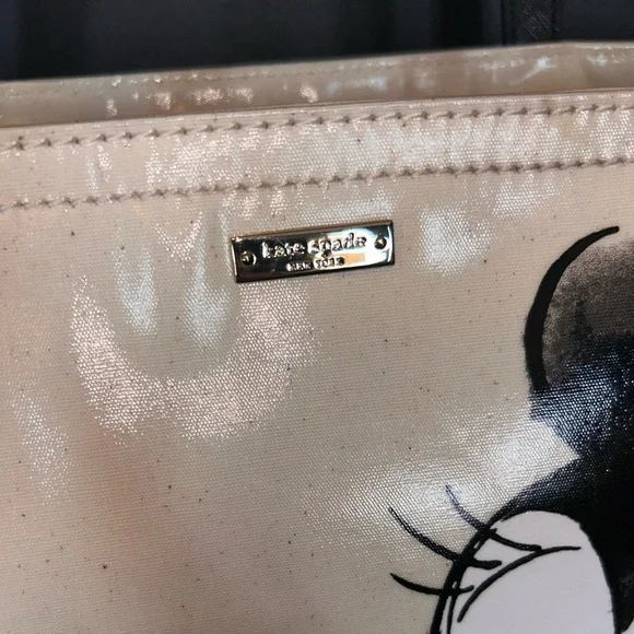 Kate Spade x Disney Minnie Mouse Francis Womens Tote Bag Cream Storybook lining - Picture 4 of 16